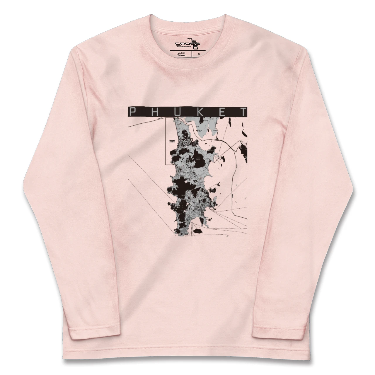 【プーケット（タイ）】地図柄ロングスリーブTシャツ