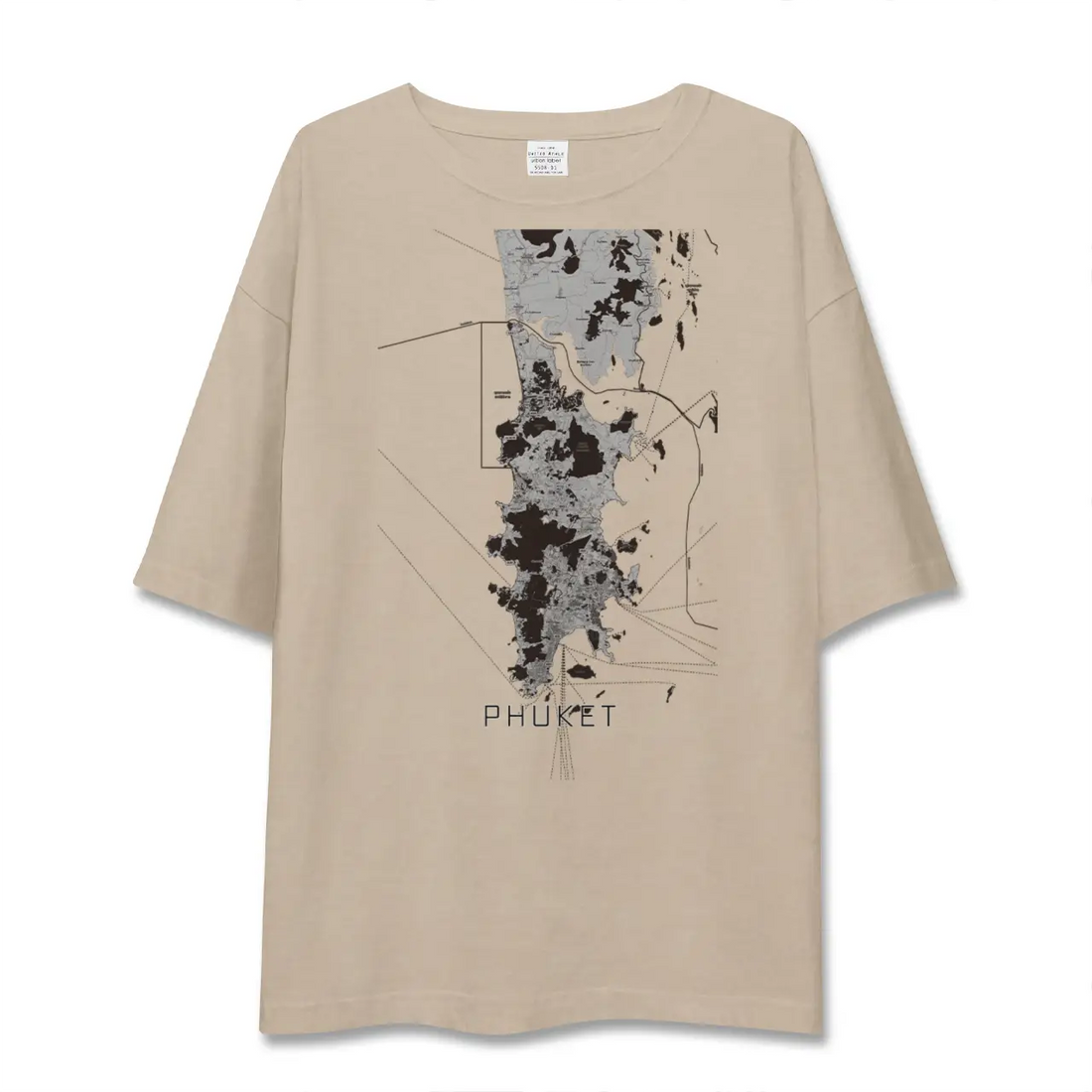 【プーケット（タイ）】地図柄ビッグシルエットTシャツ