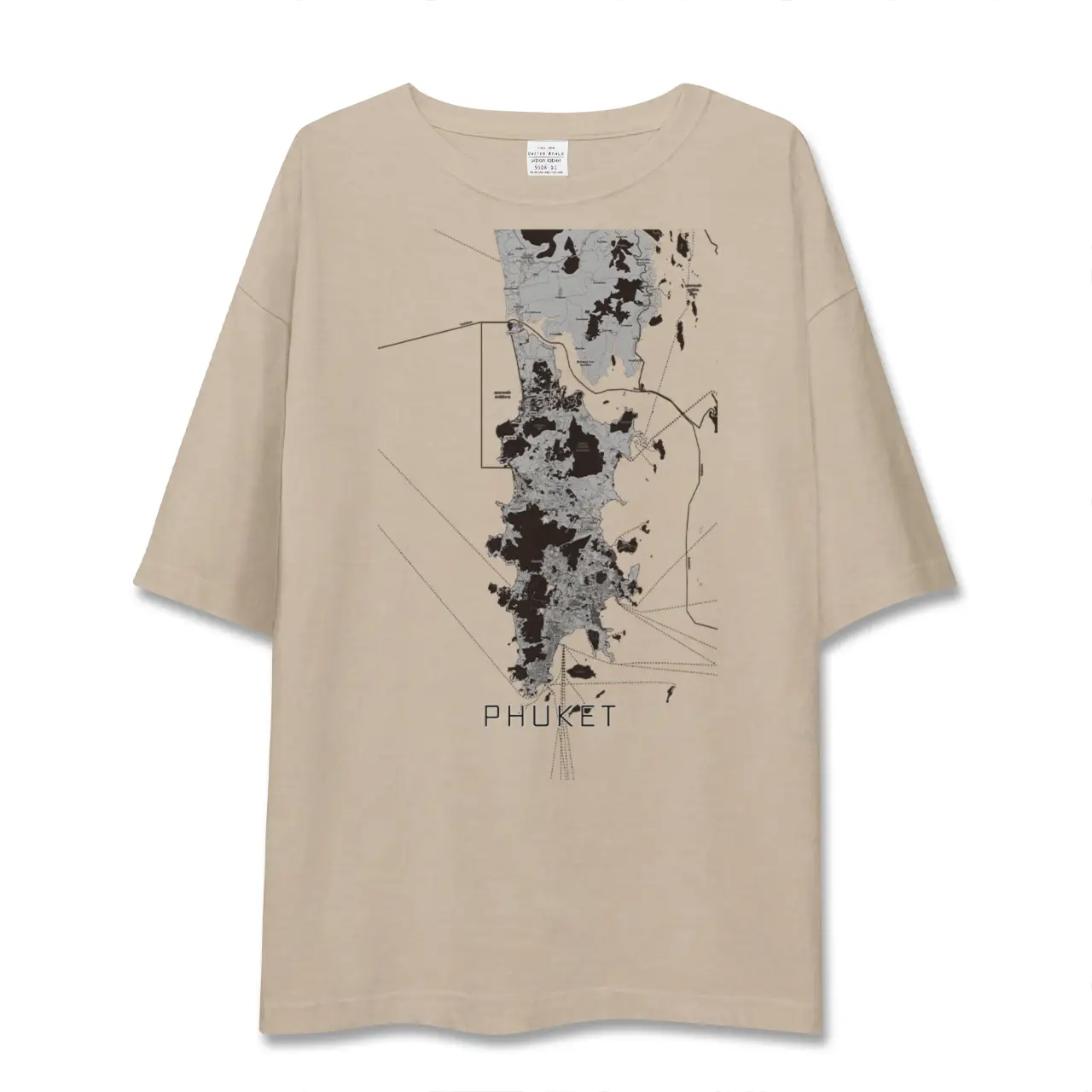 【プーケット（タイ）】地図柄ビッグシルエットTシャツ