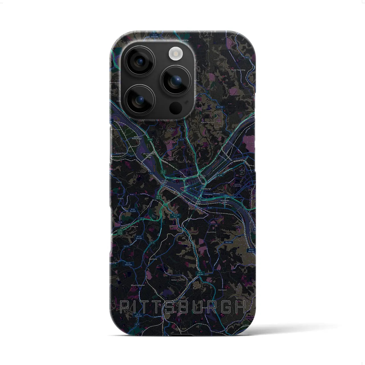 【ピッツバーグ（アメリカ）】地図柄iPhoneケース（バックカバータイプ）