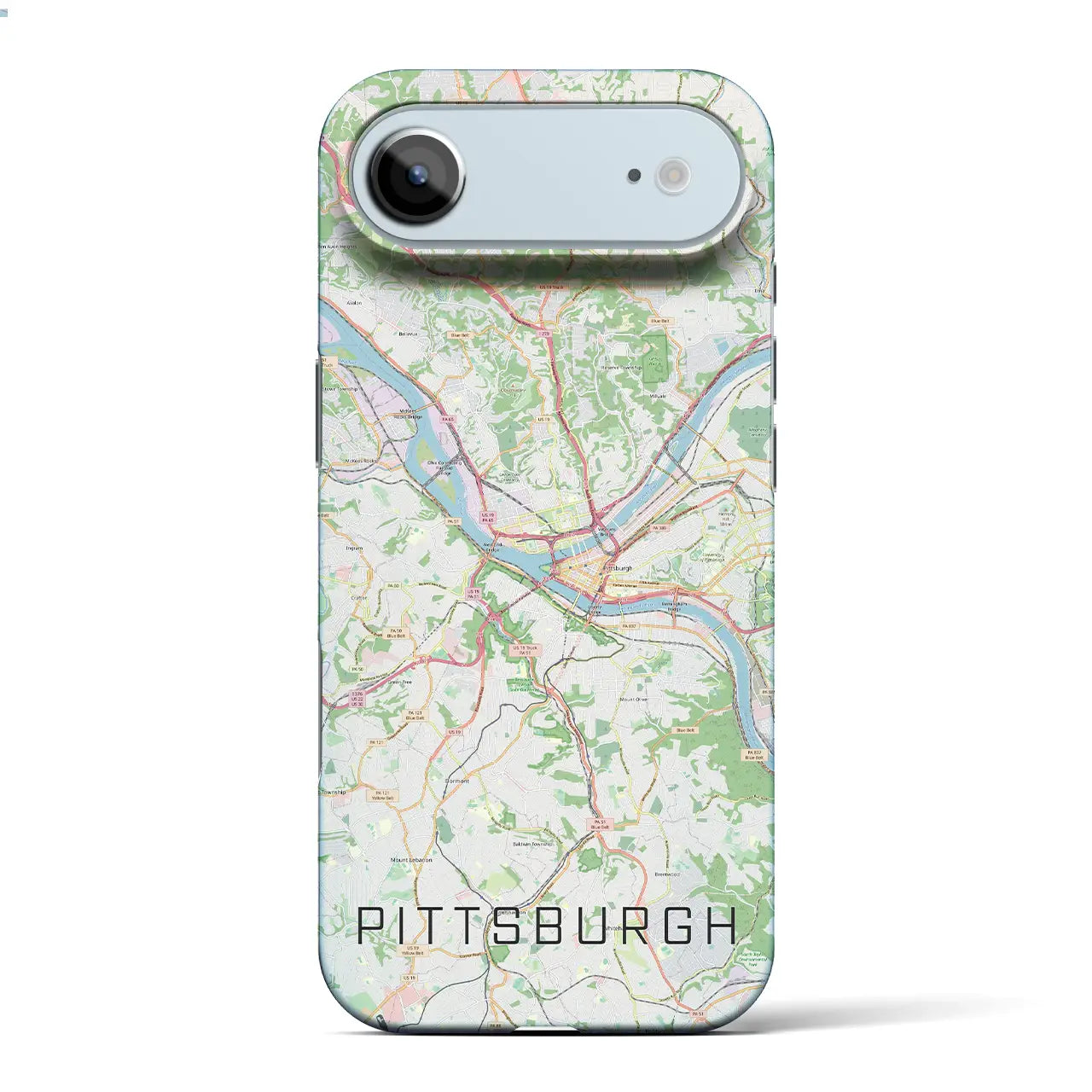 【ピッツバーグ（アメリカ）】地図柄iPhoneケース（バックカバータイプ）