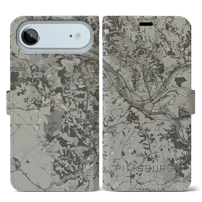 【ピッツバーグ（アメリカ）】地図柄iPhoneケース（手帳タイプ）