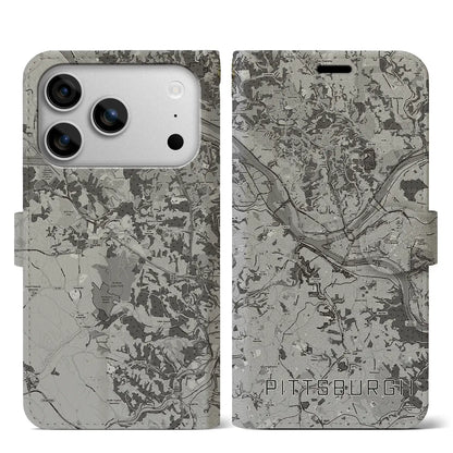【ピッツバーグ（アメリカ）】地図柄iPhoneケース（手帳タイプ）