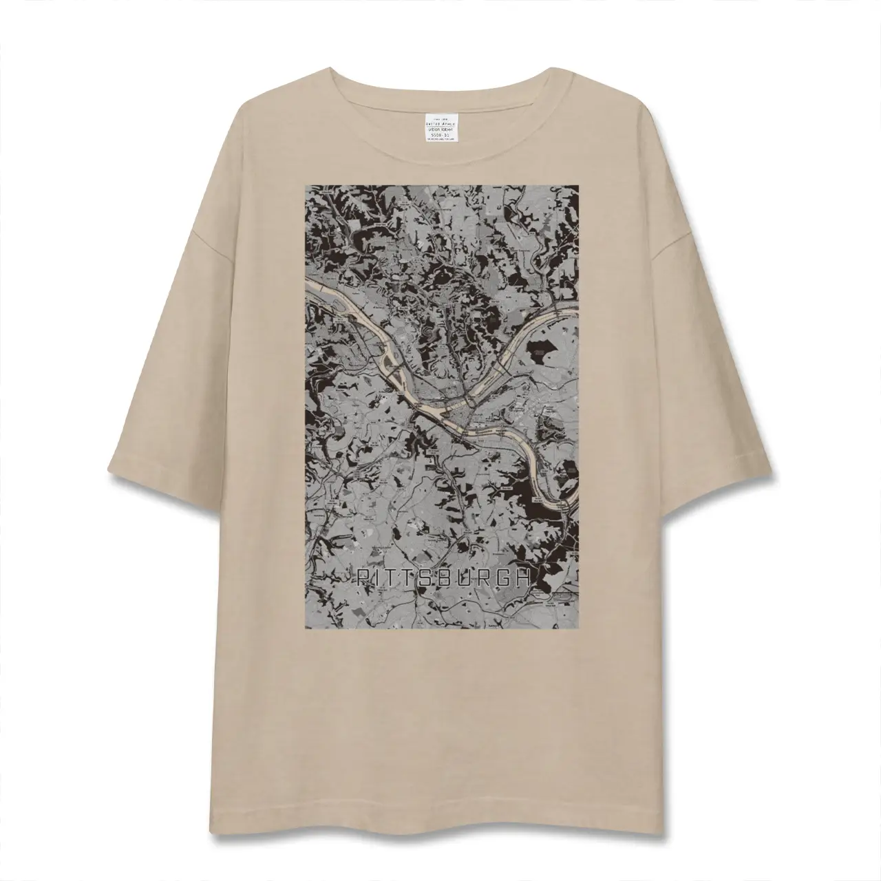 【ピッツバーグ（アメリカ）】地図柄ビッグシルエットTシャツ