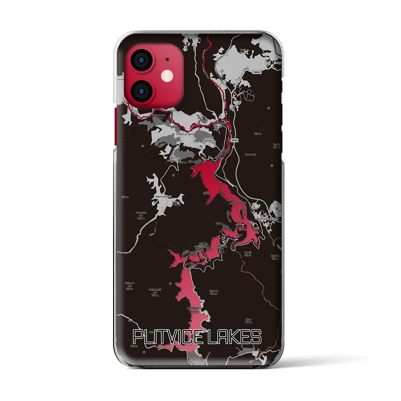 【プリトヴィツェ湖群（クロアチア）】地図柄iPhoneケース（クリアタイプ）