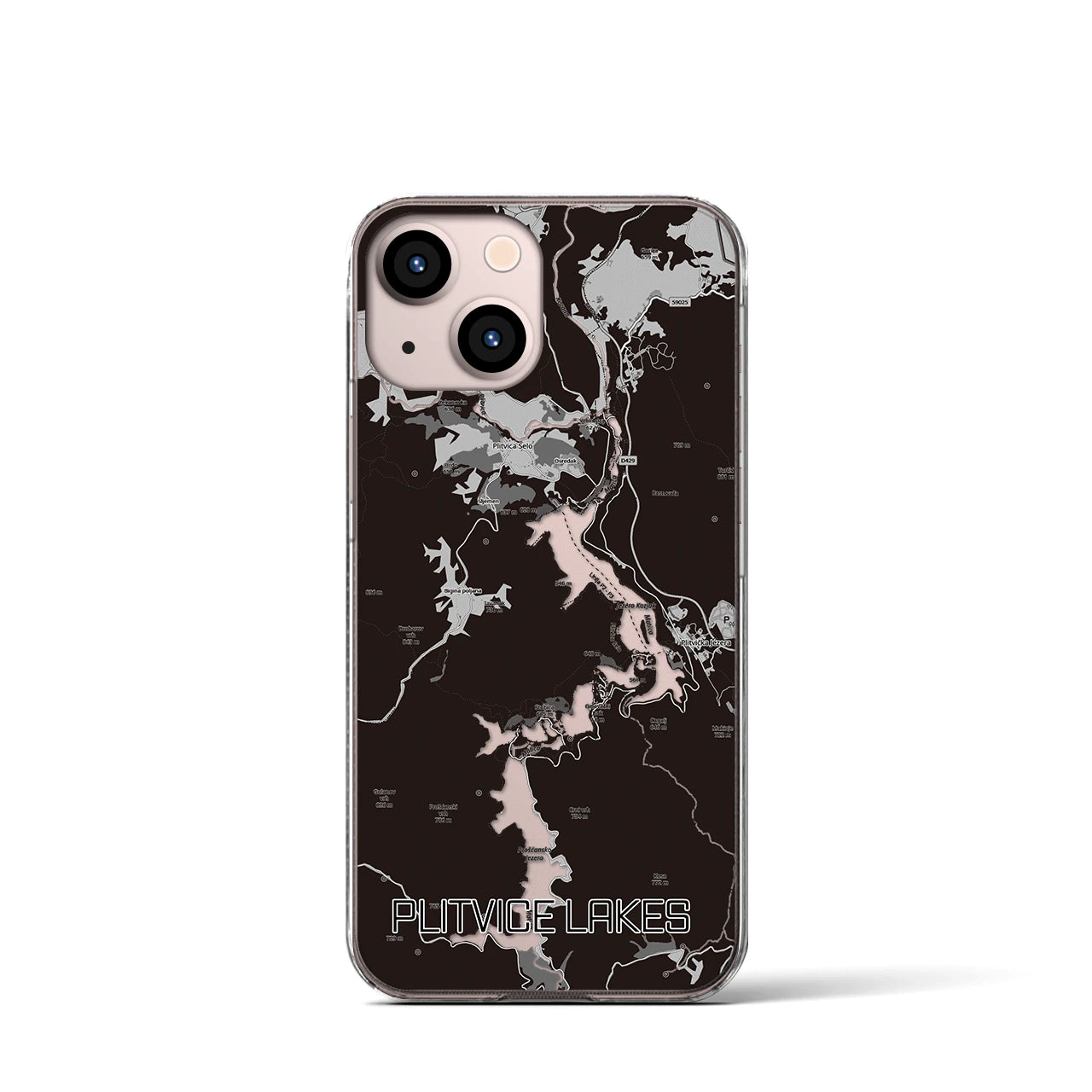 【プリトヴィツェ湖群（クロアチア）】地図柄iPhoneケース（クリアタイプ）