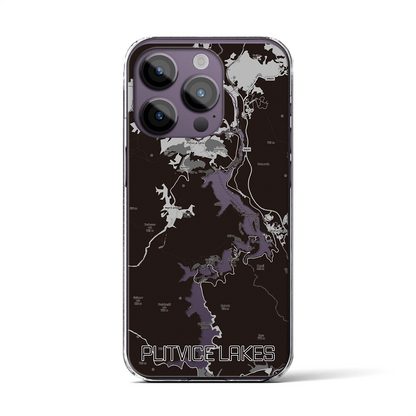 【プリトヴィツェ湖群（クロアチア）】地図柄iPhoneケース（クリアタイプ）