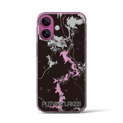 【プリトヴィツェ湖群（クロアチア）】地図柄iPhoneケース（クリアタイプ）