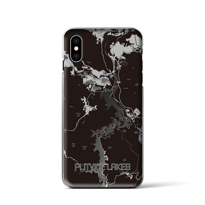 【プリトヴィツェ湖群（クロアチア）】地図柄iPhoneケース（クリアタイプ）