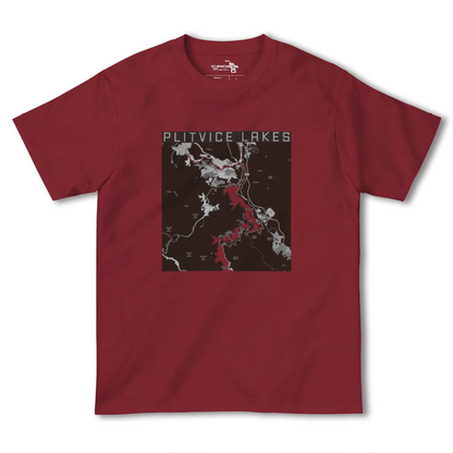 【プリトヴィツェ湖群（クロアチア）】地図柄ヘビーウェイトTシャツ