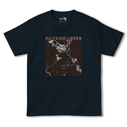 【プリトヴィツェ湖群（クロアチア）】地図柄ヘビーウェイトTシャツ