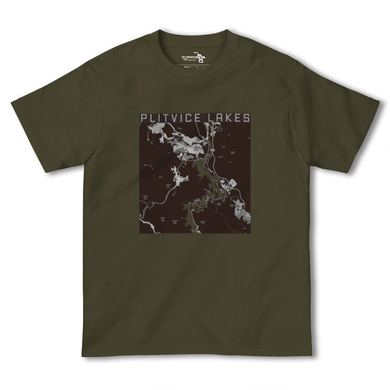 【プリトヴィツェ湖群（クロアチア）】地図柄ヘビーウェイトTシャツ