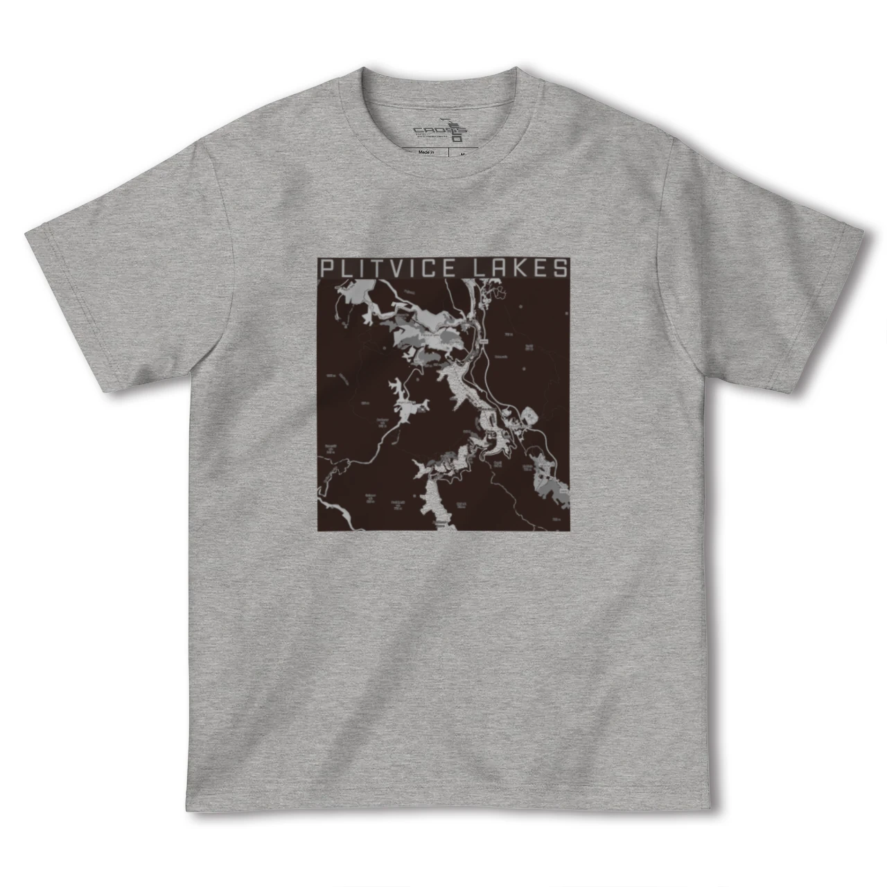 【プリトヴィツェ湖群（クロアチア）】地図柄ヘビーウェイトTシャツ