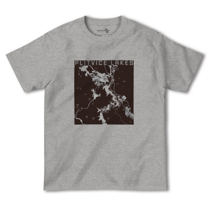 【プリトヴィツェ湖群（クロアチア）】地図柄ヘビーウェイトTシャツ