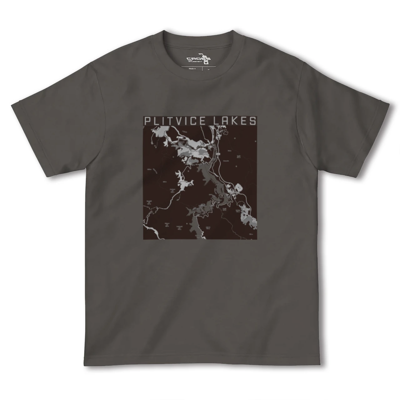 【プリトヴィツェ湖群（クロアチア）】地図柄ヘビーウェイトTシャツ