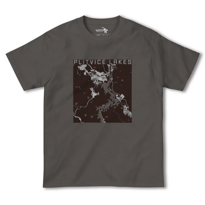 【プリトヴィツェ湖群（クロアチア）】地図柄ヘビーウェイトTシャツ