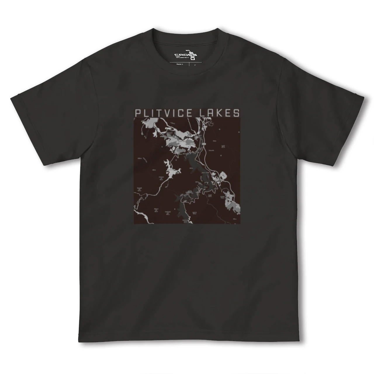 【プリトヴィツェ湖群（クロアチア）】地図柄ヘビーウェイトTシャツ