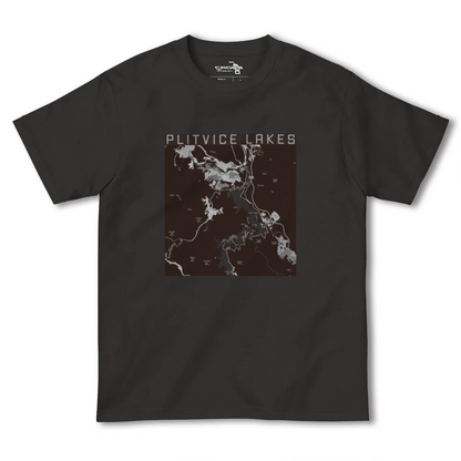 【プリトヴィツェ湖群（クロアチア）】地図柄ヘビーウェイトTシャツ