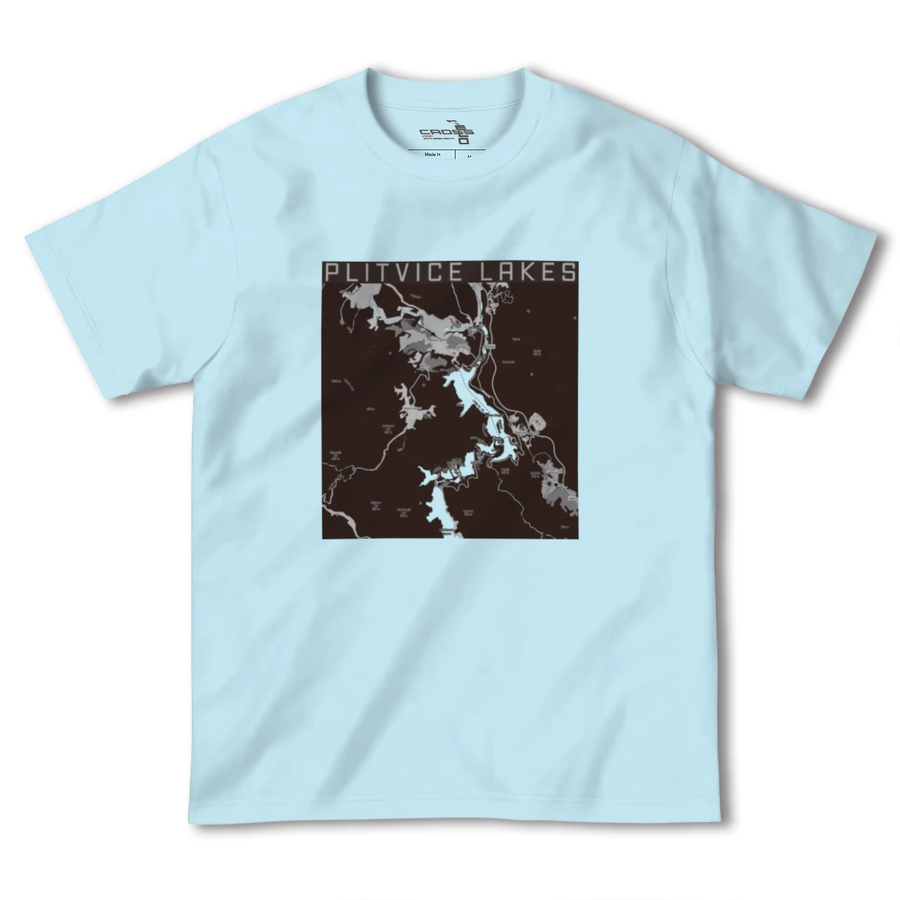 【プリトヴィツェ湖群（クロアチア）】地図柄ヘビーウェイトTシャツ