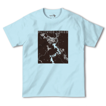 【プリトヴィツェ湖群（クロアチア）】地図柄ヘビーウェイトTシャツ