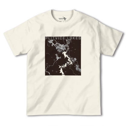 【プリトヴィツェ湖群（クロアチア）】地図柄ヘビーウェイトTシャツ