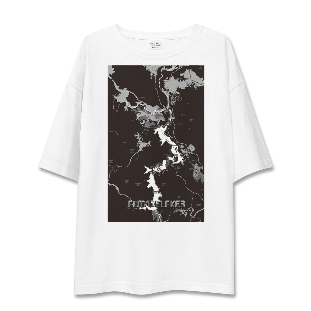 【プリトヴィツェ湖群（クロアチア）】地図柄ビッグシルエットTシャツ