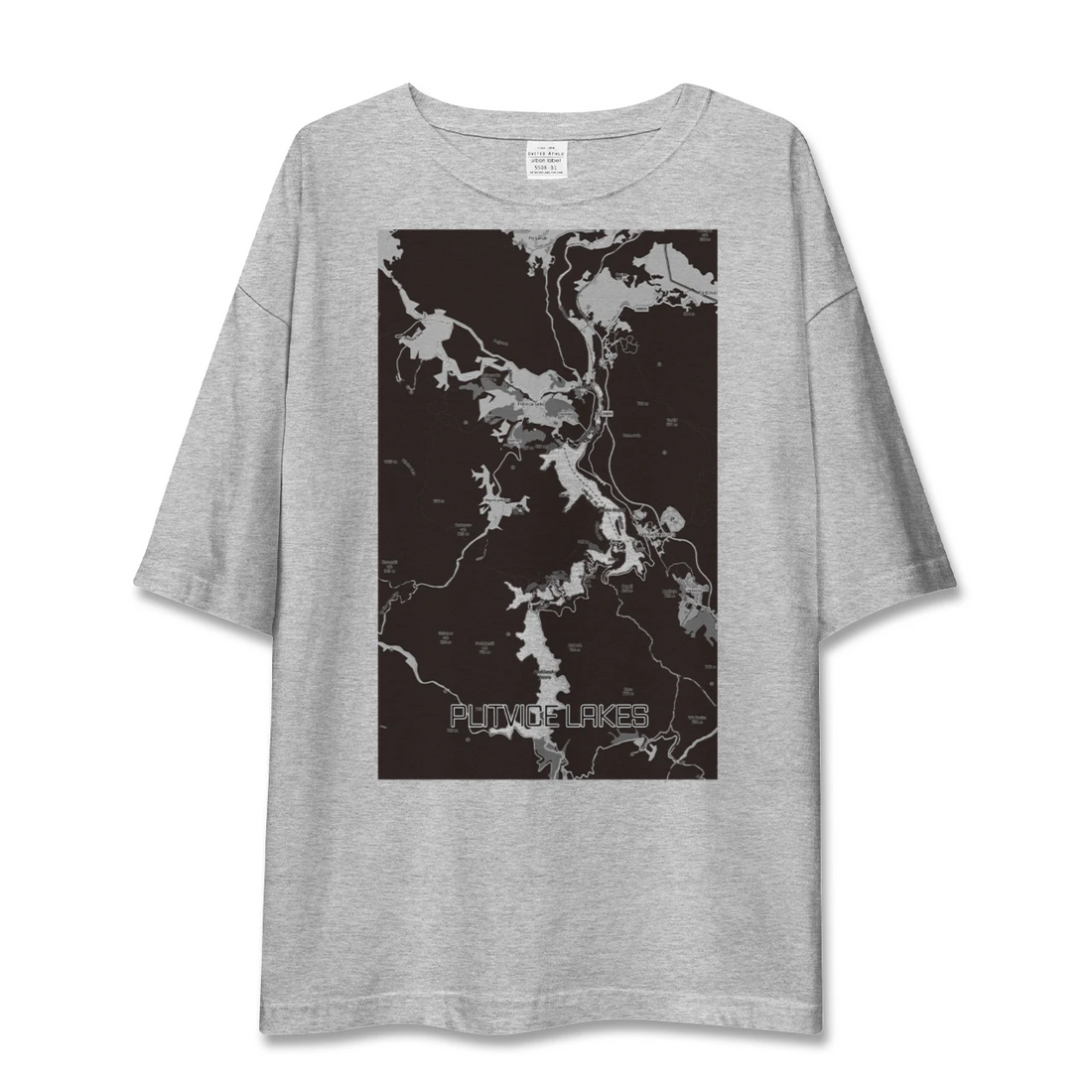 【プリトヴィツェ湖群(クロアチア)】地図柄ビッグシルエットTシャツ