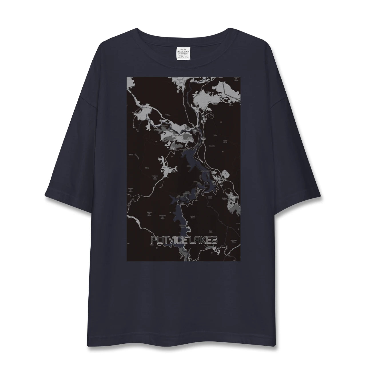 【プリトヴィツェ湖群（クロアチア）】地図柄ビッグシルエットTシャツ