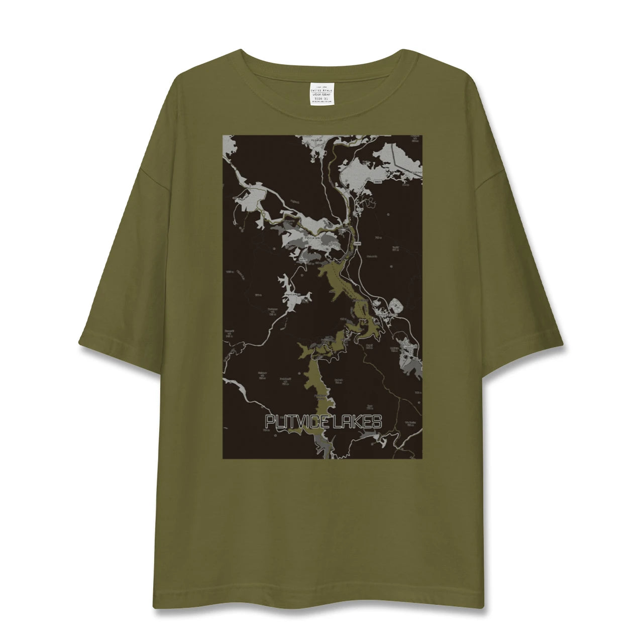 【プリトヴィツェ湖群（クロアチア）】地図柄ビッグシルエットTシャツ