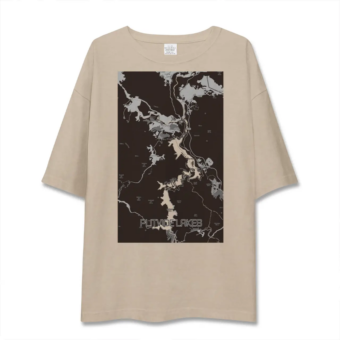 【プリトヴィツェ湖群（クロアチア）】地図柄ビッグシルエットTシャツ