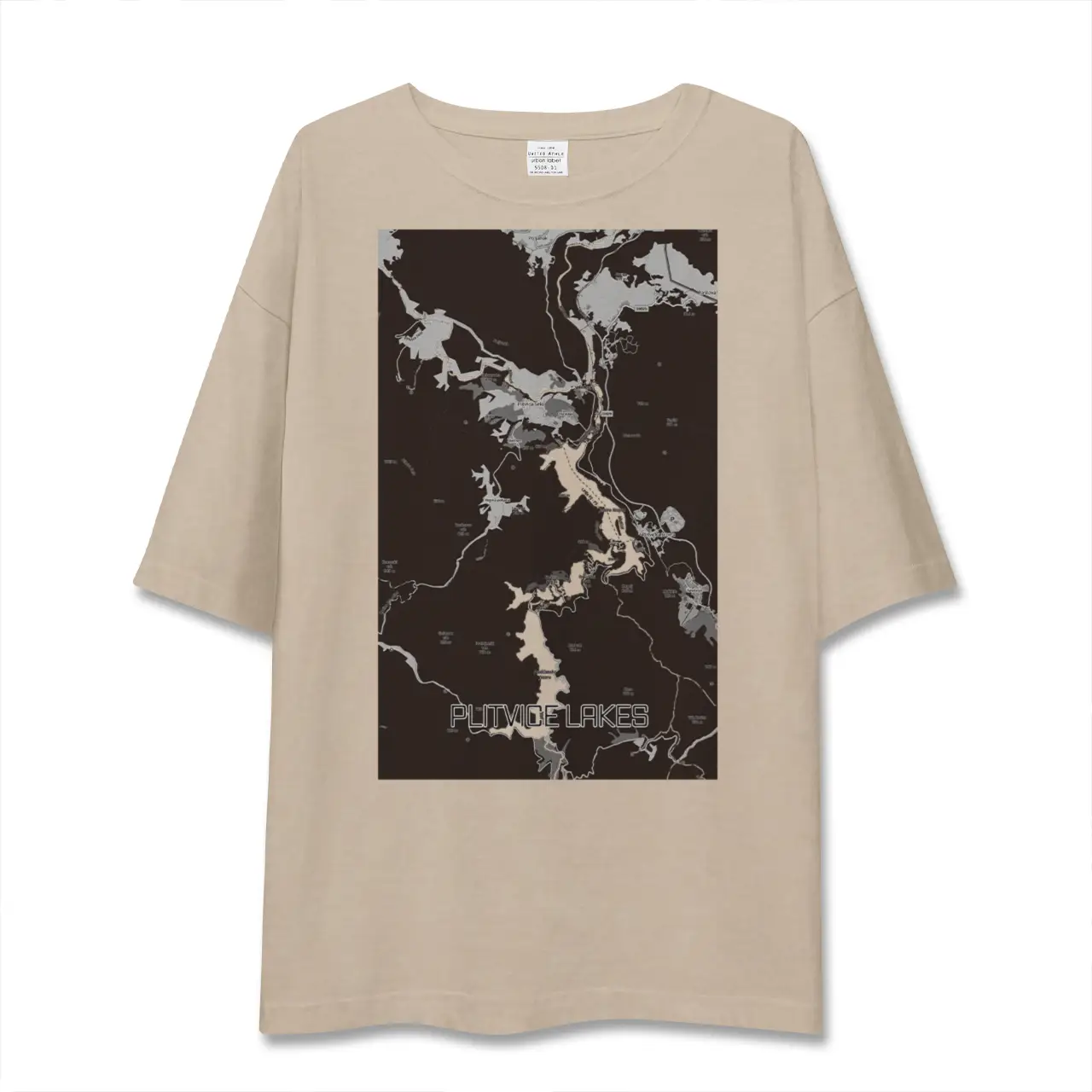 【プリトヴィツェ湖群（クロアチア）】地図柄ビッグシルエットTシャツ