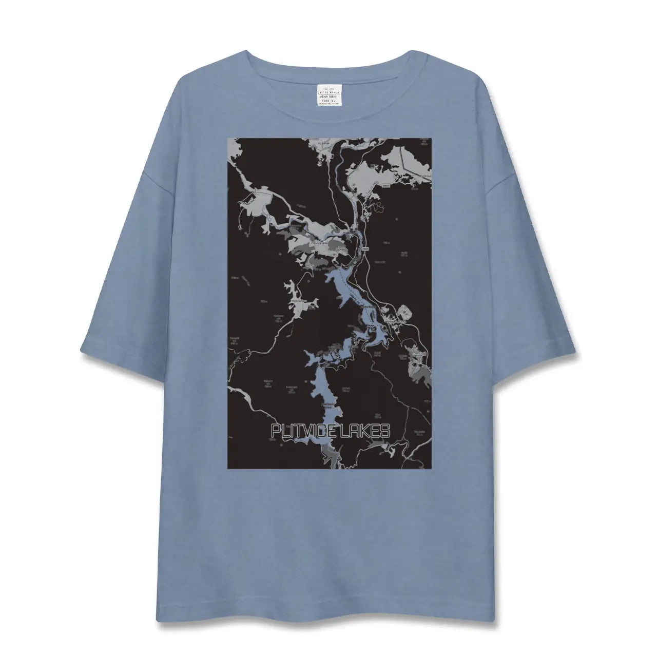 【プリトヴィツェ湖群（クロアチア）】地図柄ビッグシルエットTシャツ