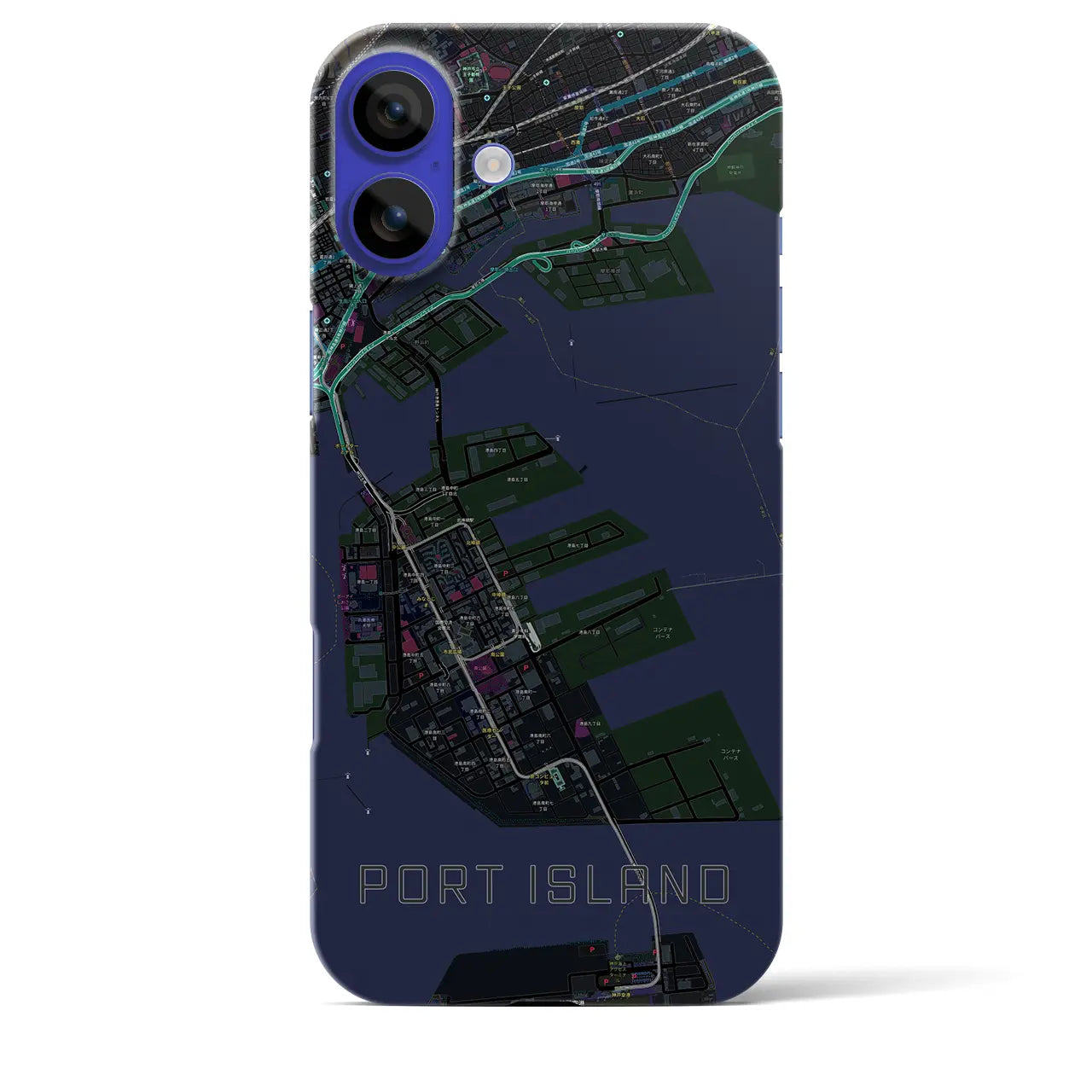 【ポートアイランド（兵庫県）】地図柄iPhoneケース（バックカバータイプ）