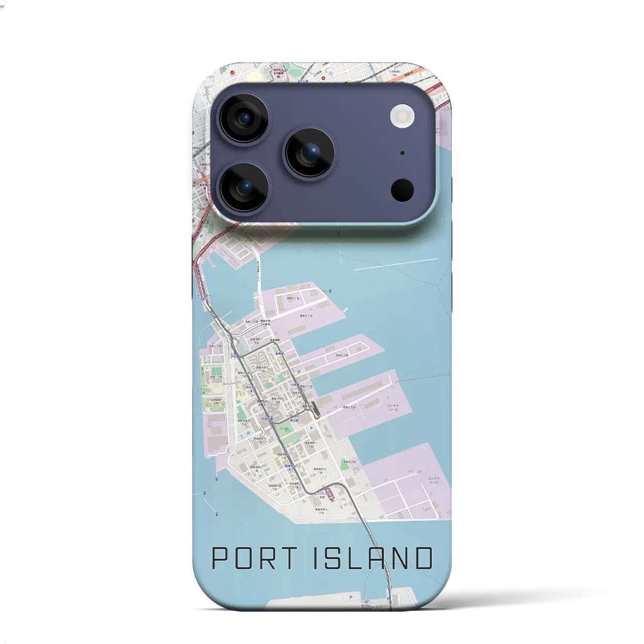 【ポートアイランド（兵庫県）】地図柄iPhoneケース（バックカバータイプ）