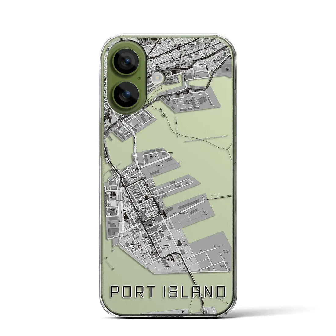 【ポートアイランド（兵庫県）】地図柄iPhoneケース（クリアタイプ）モノトーン・iPhone 17 Pro Max 用