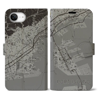 【ポートアイランド（兵庫県）】地図柄iPhoneケース（手帳タイプ）