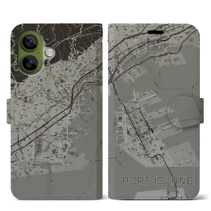 【ポートアイランド（兵庫県）】地図柄iPhoneケース（手帳タイプ）