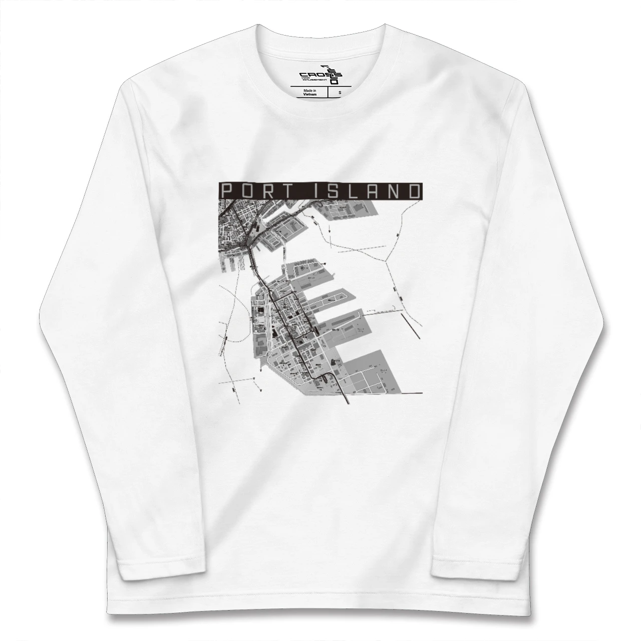 【ポートアイランド（兵庫県）】地図柄ロングスリーブTシャツ