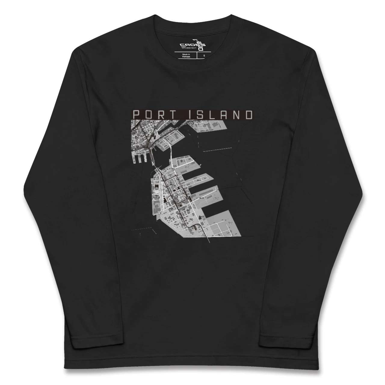 【ポートアイランド（兵庫県）】地図柄ロングスリーブTシャツ