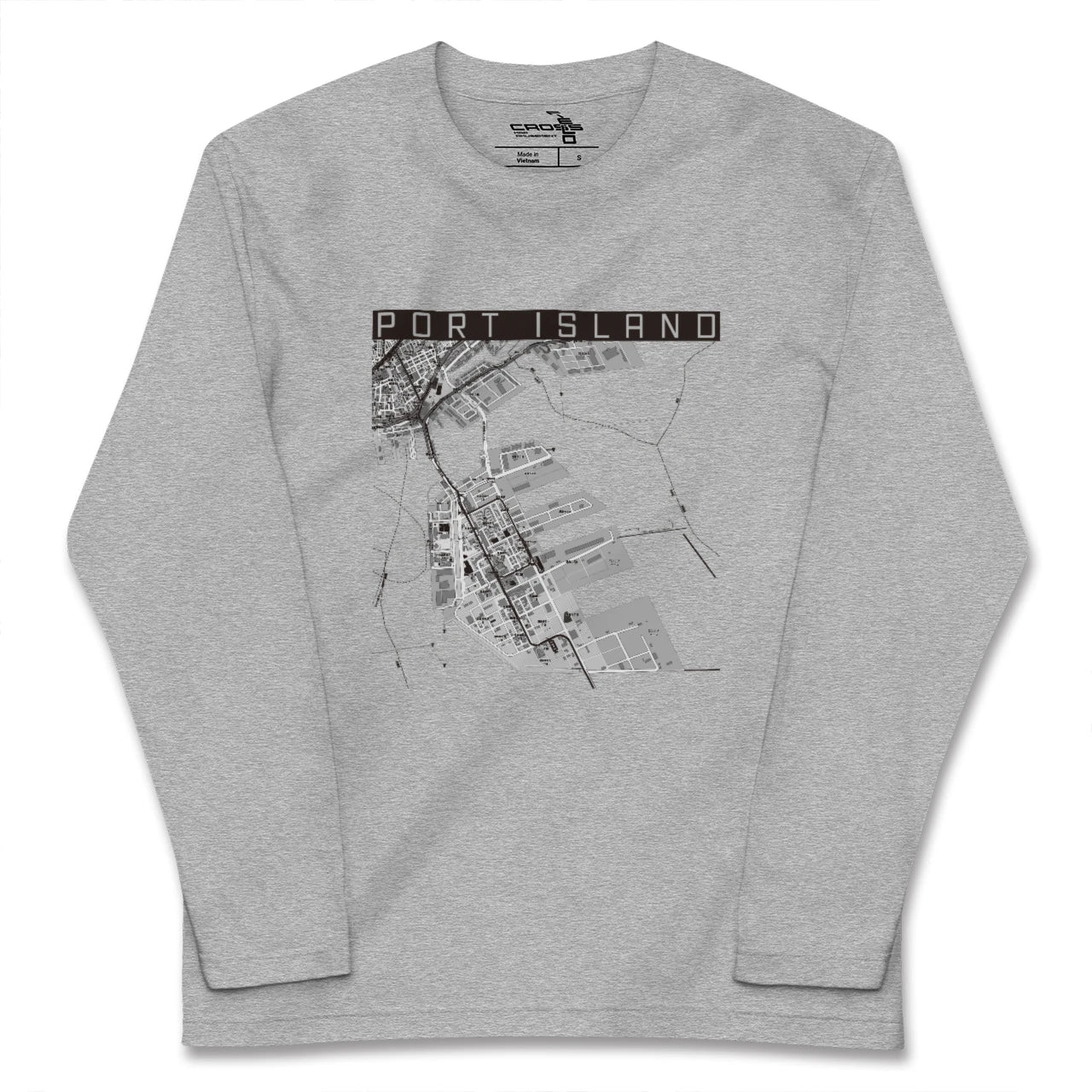 【ポートアイランド（兵庫県）】地図柄ロングスリーブTシャツ