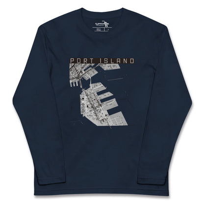 【ポートアイランド（兵庫県）】地図柄ロングスリーブTシャツ