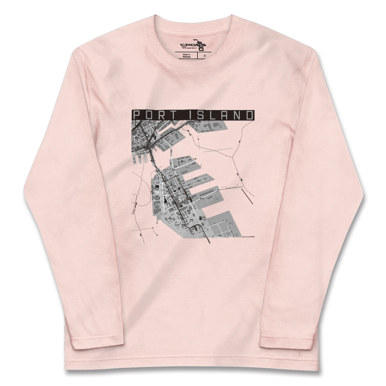 【ポートアイランド（兵庫県）】地図柄ロングスリーブTシャツ