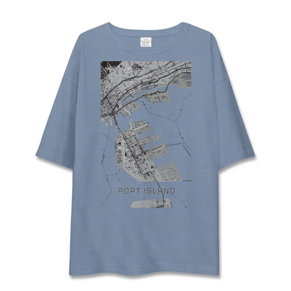 【ポートアイランド（兵庫県）】地図柄ビッグシルエットTシャツ