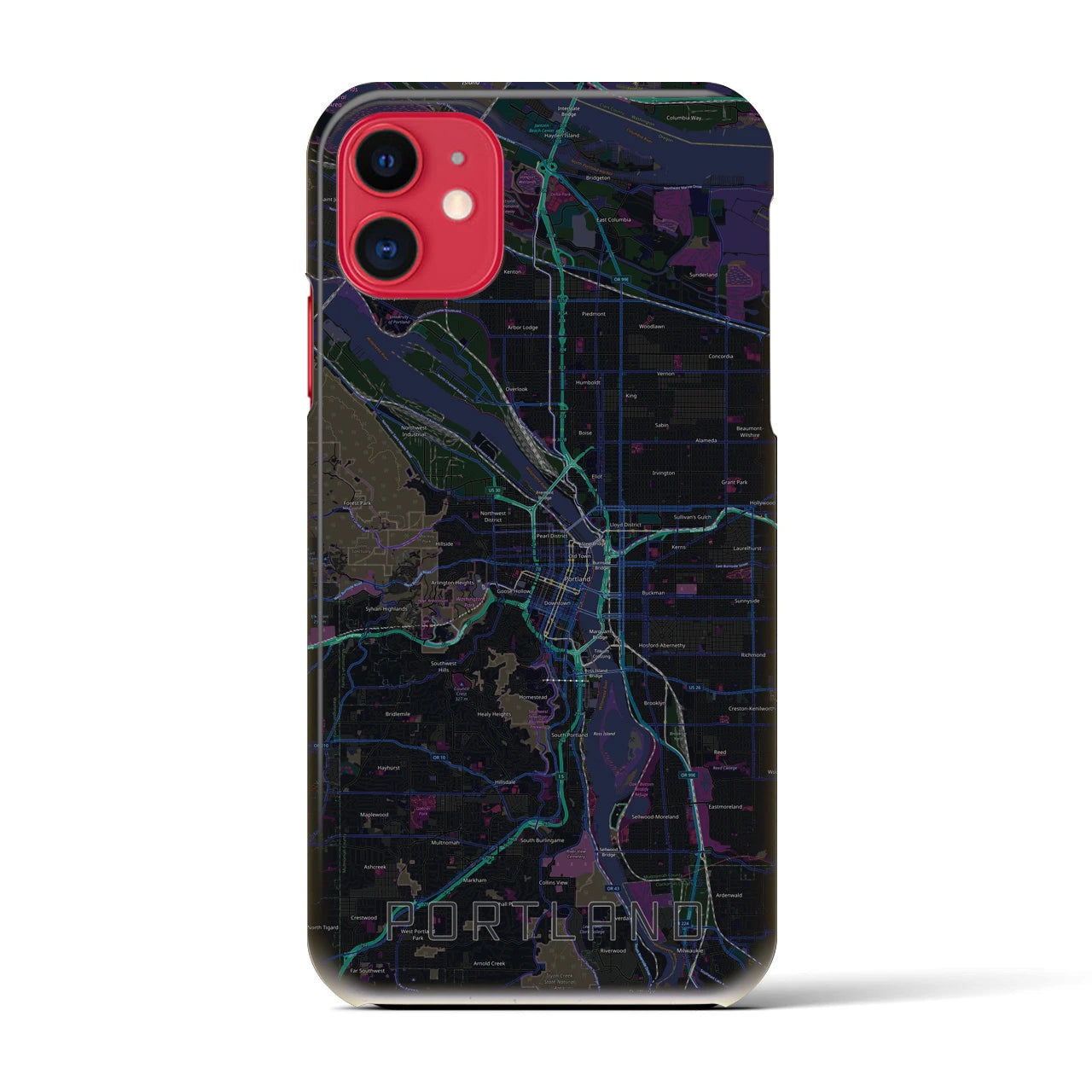 【ポートランド（アメリカ）】地図柄iPhoneケース（バックカバータイプ）