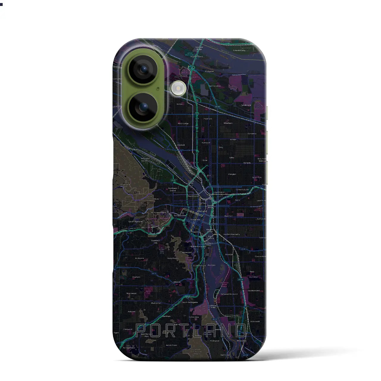 【ポートランド（アメリカ）】地図柄iPhoneケース（バックカバータイプ）