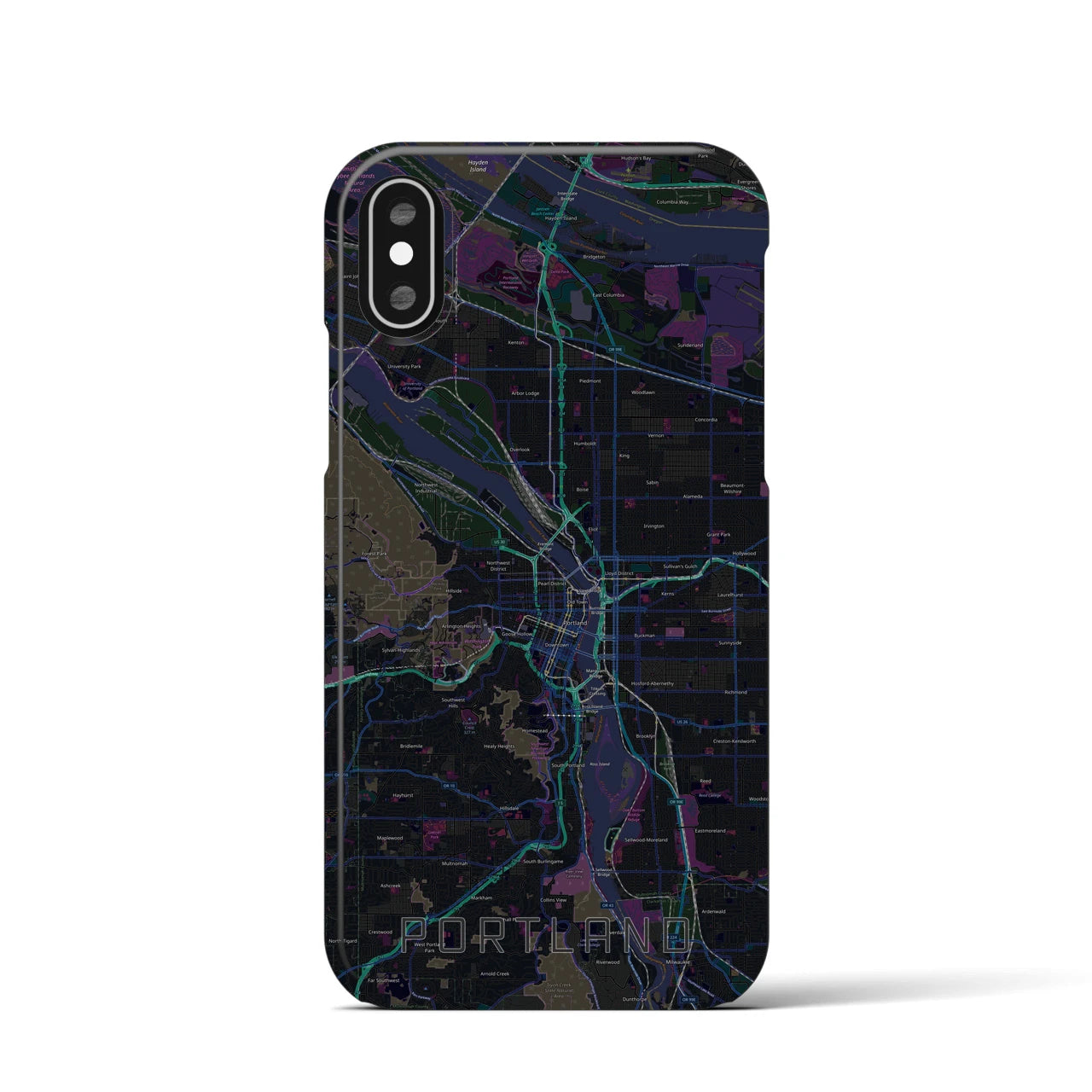 【ポートランド（アメリカ）】地図柄iPhoneケース（バックカバータイプ）