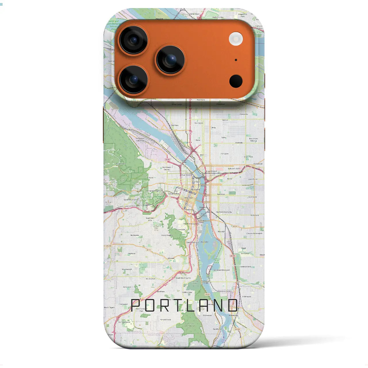 【ポートランド（アメリカ）】地図柄iPhoneケース（バックカバータイプ）