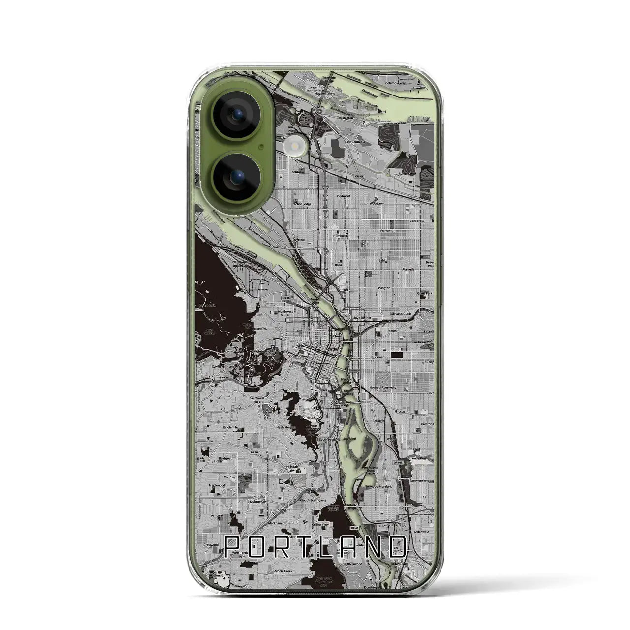 【ポートランド（アメリカ）】地図柄iPhoneケース（クリアタイプ）