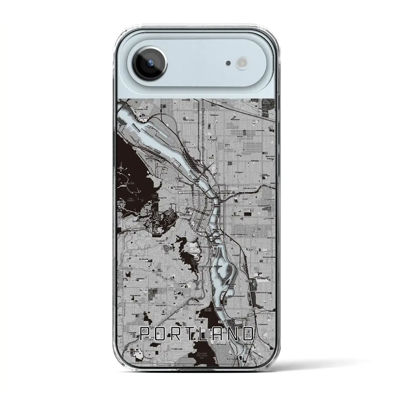 【ポートランド（アメリカ）】地図柄iPhoneケース（クリアタイプ）