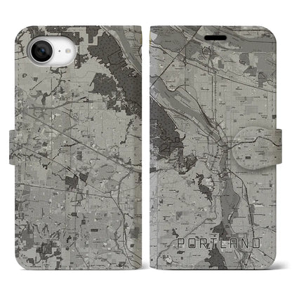 【ポートランド（アメリカ）】地図柄iPhoneケース（手帳タイプ）